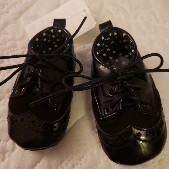 black patent infant shoes